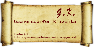 Gaunersdorfer Krizanta névjegykártya